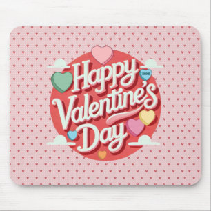 Farbenfrohes Valentinstag-Herz Mousepad