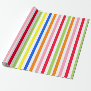 Farbenfrohes Vibrantes Streifenmuster-Design Geschenkpapier