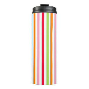 Farbenfrohes Vibrantes Streifenmuster-Design  Thermosbecher