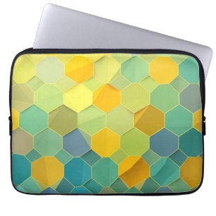 Farbenfrohes Waben-Geometrie-Muster Laptopschutzhülle