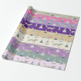 Farbenfrohes Weihnachts-Winter-Wunderland Geschenkpapier