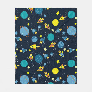 Farbenfrohes Weltraum-Muster Fleecedecke