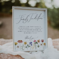 Farbenfrohes Wildblumen-Familientraditionen-Schild