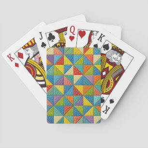Farbenfrohes Windrad-Quilt-Design Spielkarten