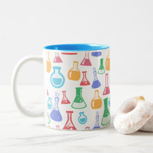 Farbenfrohes Wissenschafts- / Chemie-Muster Zweifarbige Tasse