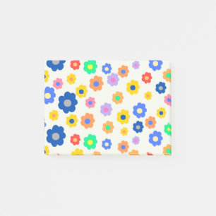Farbenfrohes Y2K-Muster mit kleinen Blumen und sku Post-it Klebezettel