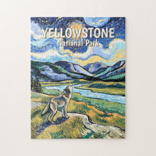 Farbenfrohes Yellowstone-Nationalpark Wolfheulen