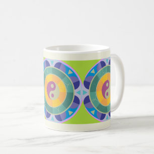 Farbenfrohes Yin-Yang-Muster Kaffeetasse