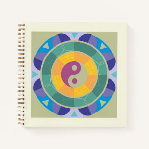 Farbenfrohes Yin-Yang-Muster Notizbuch