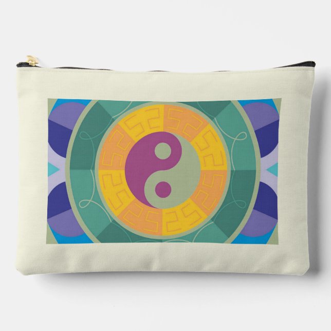 Farbenfrohes Yin-Yang-Muster Zubehörtasche (Vorderseite)