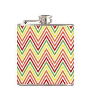 Farbenfrohes Zickzack-Chevron-Muster Flachmann