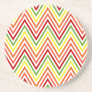 Farbenfrohes Zickzack-Chevron-Muster Getränkeuntersetzer