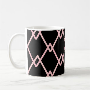 Farbenfrohes Zickzack-Streifenmuster Hintergrund. Kaffeetasse