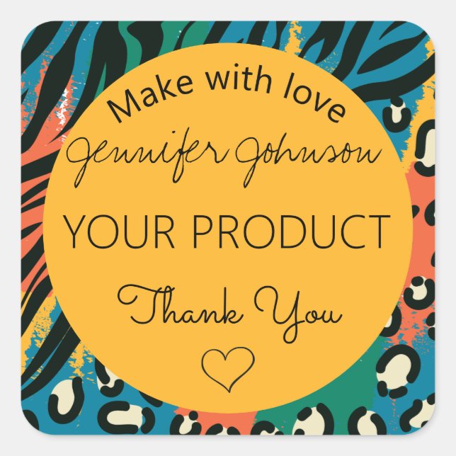 Farbengelbe Farbe bei Tieren Quadratischer Aufkleber (Vorderseite)