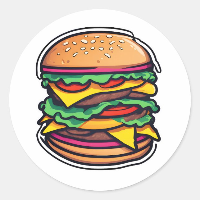 Farbengeschichtete Burgers Bursting Flavours 014 Runder Aufkleber (Vorderseite)
