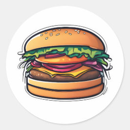 Farbengeschichtete Burgers Bursting Flavours 015 Runder Aufkleber