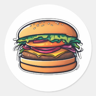 Farbengeschichtete Burgers Bursting Flavours 015 Runder Aufkleber