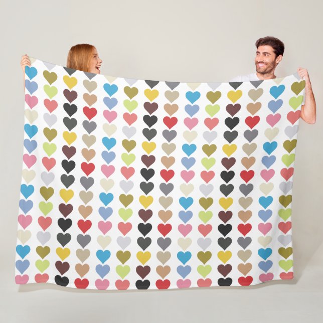 Farbenherzen Fleecedecke (Beispiel)