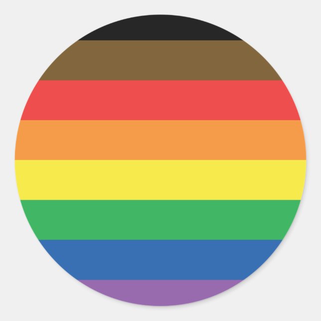 Farbenintensiverer Regenbogen mit anpassbarer LGBT Runder Aufkleber (Vorderseite)