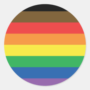 Farbenintensiverer Regenbogen mit anpassbarer LGBT Runder Aufkleber