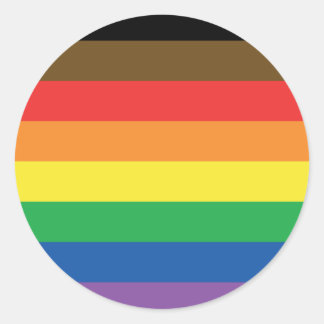 Farbenintensiverer Regenbogen mit anpassbarer LGBT Runder Aufkleber