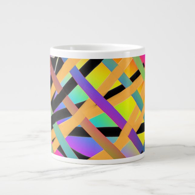 Farbeninterwoven Jumbo-Tasse (Vorderseite)