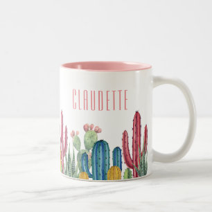 Farbenkakti  Wüstenthema Zweifarbige Tasse