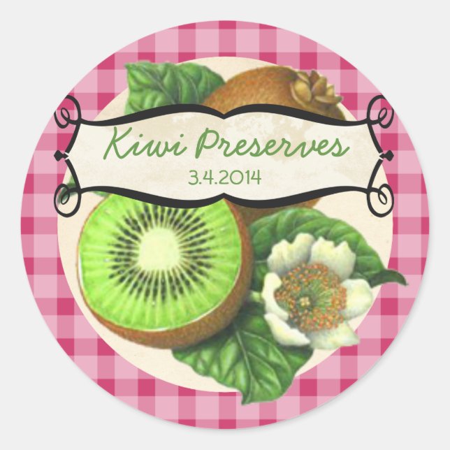Farbenkennzeichnung Kiwi-Konserven Runder Aufkleber (Vorderseite)