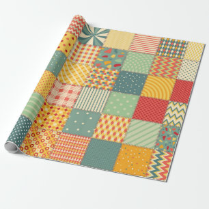 Farbenloses Patchwork mit abstraktem Muster Geschenkpapier