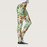 Farbenmuster von Vögeln und Blume Leggings<br><div class="desc">Coole,  farbige Vögel und Blume,  nahtlos über weißem Hintergrund</div>