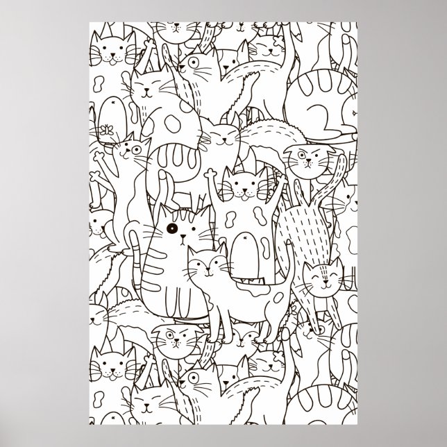 Farbenpapier der Katze Poster (Vorne)