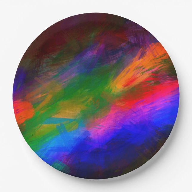 Farbenpapierplatte Pappteller (Vorderseite)
