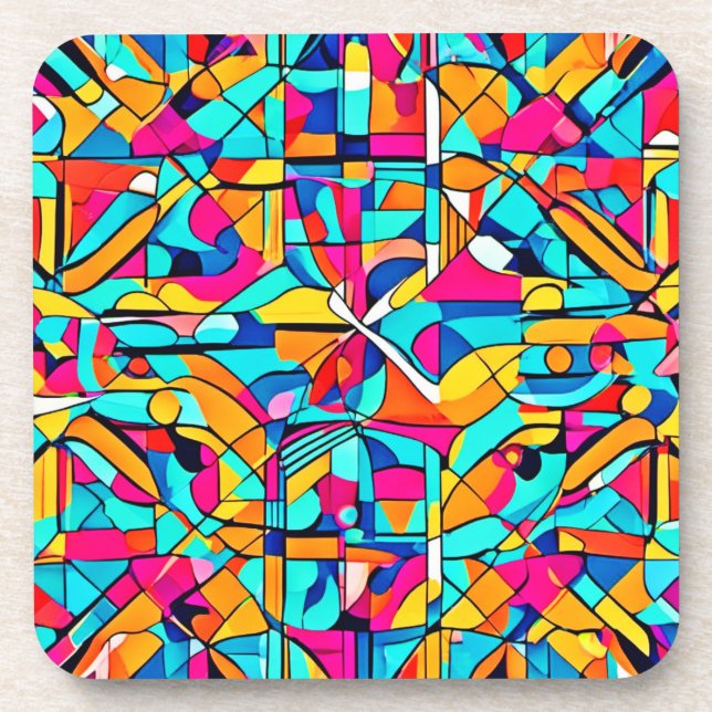 Farbenprächtiges abstraktes Design Getränkeuntersetzer (Vorderseite)