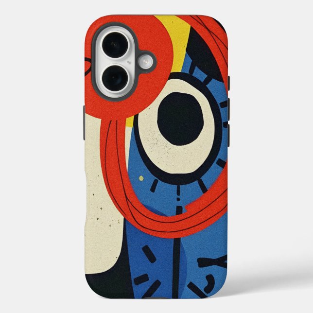 Farbenprächtiges abstraktes Design iPhone 16 Hülle (Rückseite)