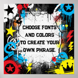 Farbenprächtiges Graffiti-Angebot Poster