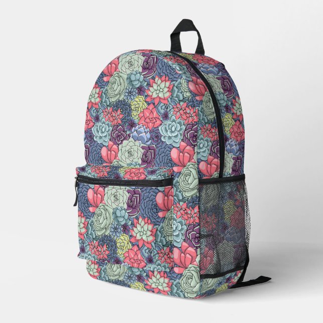 Farbenprächtiges Muster Bedruckter Rucksack (Rückseitige Ecke Rechts)