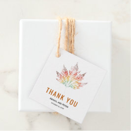 Farbenprägung Orange Danke Hochzeit im Herbst Geschenkanhänger