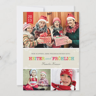 Farbenreich Foto Weihnachtskarte Feiertagskarte
