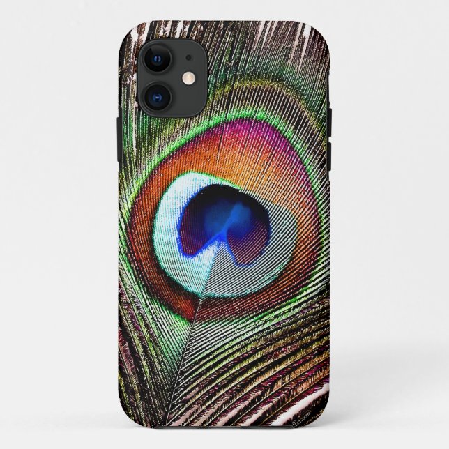 Farbenreiche Kupfer-Pfauenfeder Case-Mate iPhone Hülle (Rückseite)