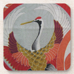 Farbenreicher Kranich Getränkeuntersetzer
