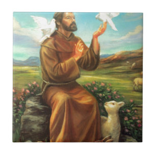 Farbenreiches T-Shirt St Francis, Krawatte, Tasse, Fliese
