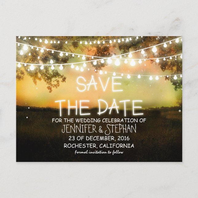 Farbenromantik Save the Date Ankündigungspostkarte (Vorderseite)
