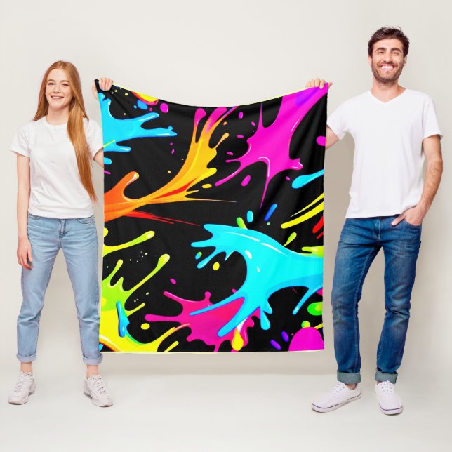 Farbenspiel: Abstrakte Kunst Fleecedecke (Beispiel)