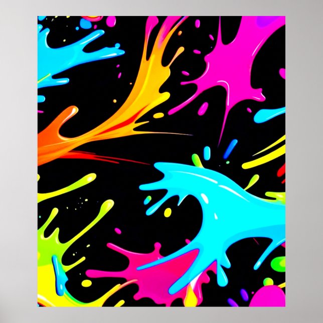 Farbenspiel: Abstrakte Kunst Poster (Vorne)