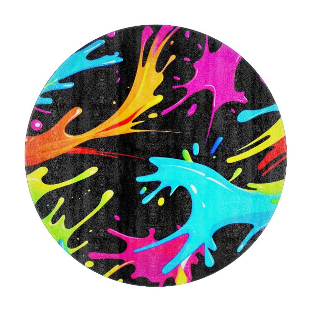 Farbenspiel: Abstrakte Kunst Schneidebrett (Vorderseite)