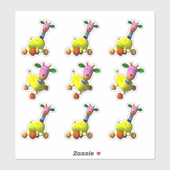 Farbenspielzeug Giraffe Zeichnend Aufkleber (Blatt)