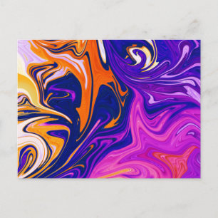 Farbensturm   Bestes abstraktes farbiges Bild Postkarte