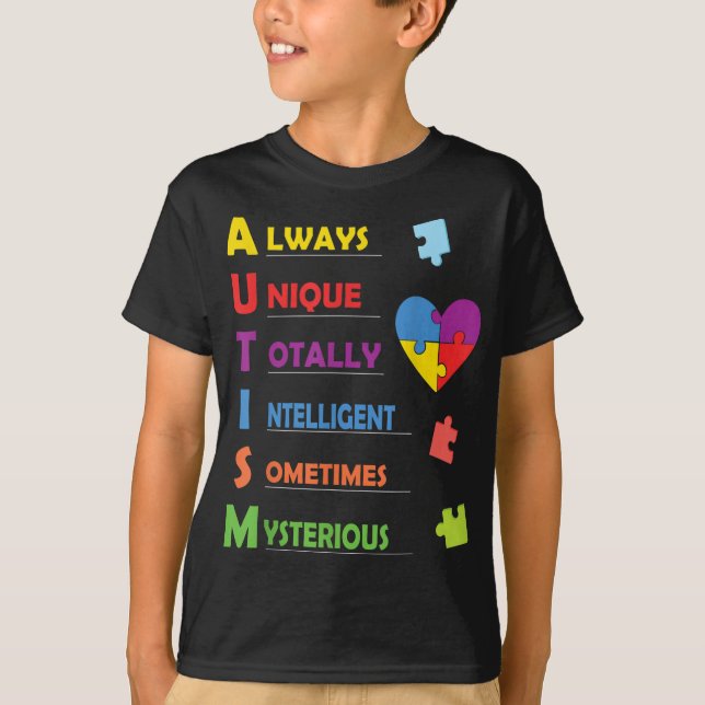 Farbenvolles ASD-Design für stolze Eltern eines Au T-Shirt (Vorderseite)