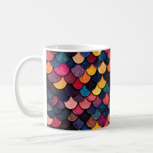 Farbenvolles Glitzer-Skalenmuster Kaffeetasse (Links)