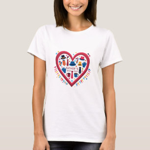 Farbenvolles Herzdesign des Vaters - Perfekter Vat T-Shirt